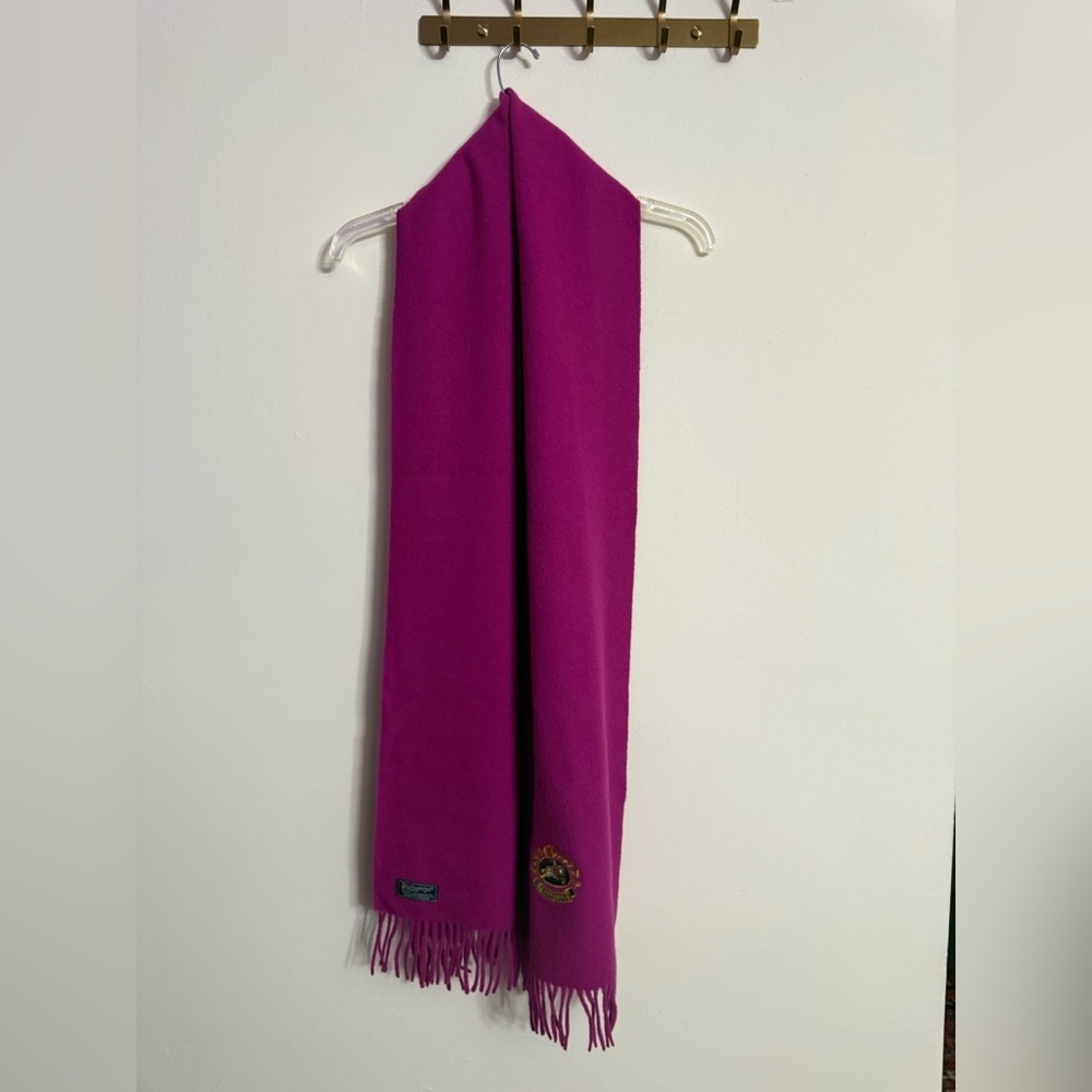 Burberry Burberrys Vintage Scarf Classic Solid 100% Lambswool England Pink - Picture 4 of 5